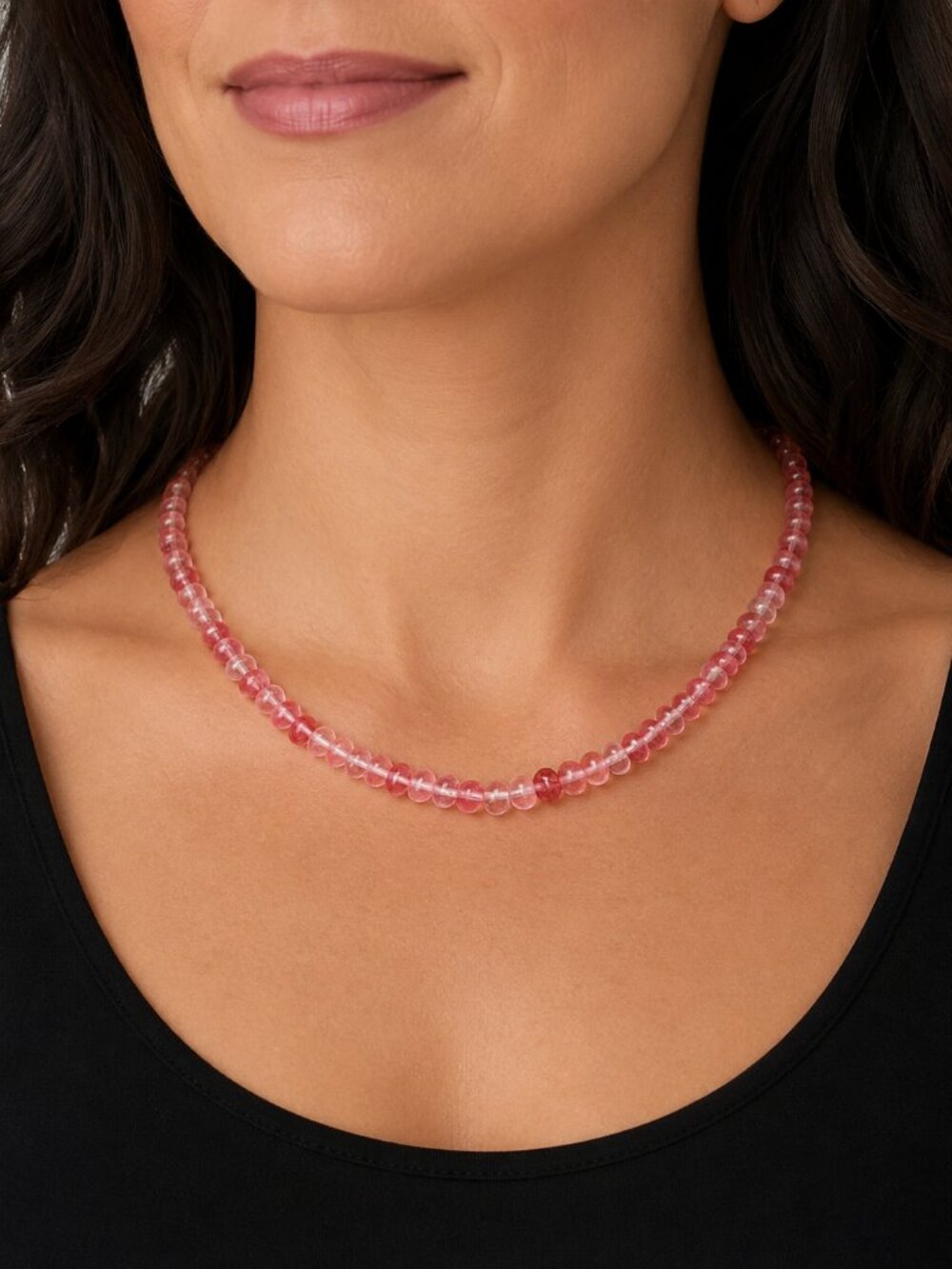Mayamar Pink Agate Beaded Necklace Boho NEW